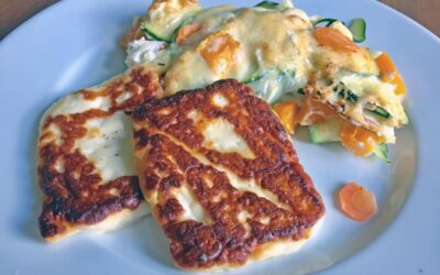 Halloumi mit Gemüseauflauf