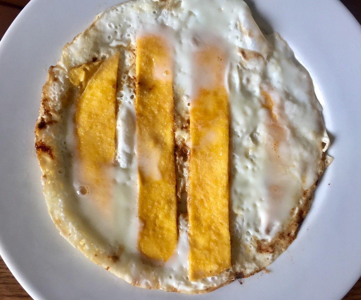 gestreiftes Omelette